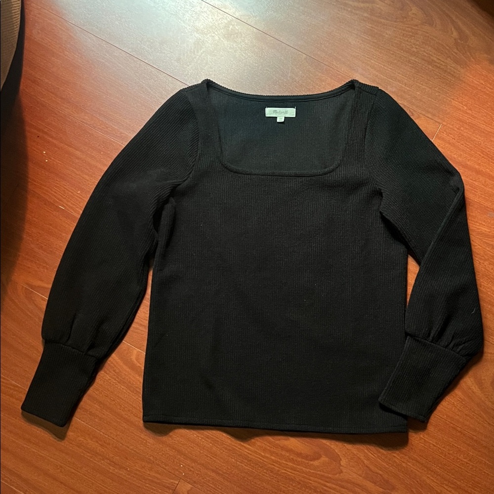 Madewell Black long sleeve square neckline‎ Sweater size XS